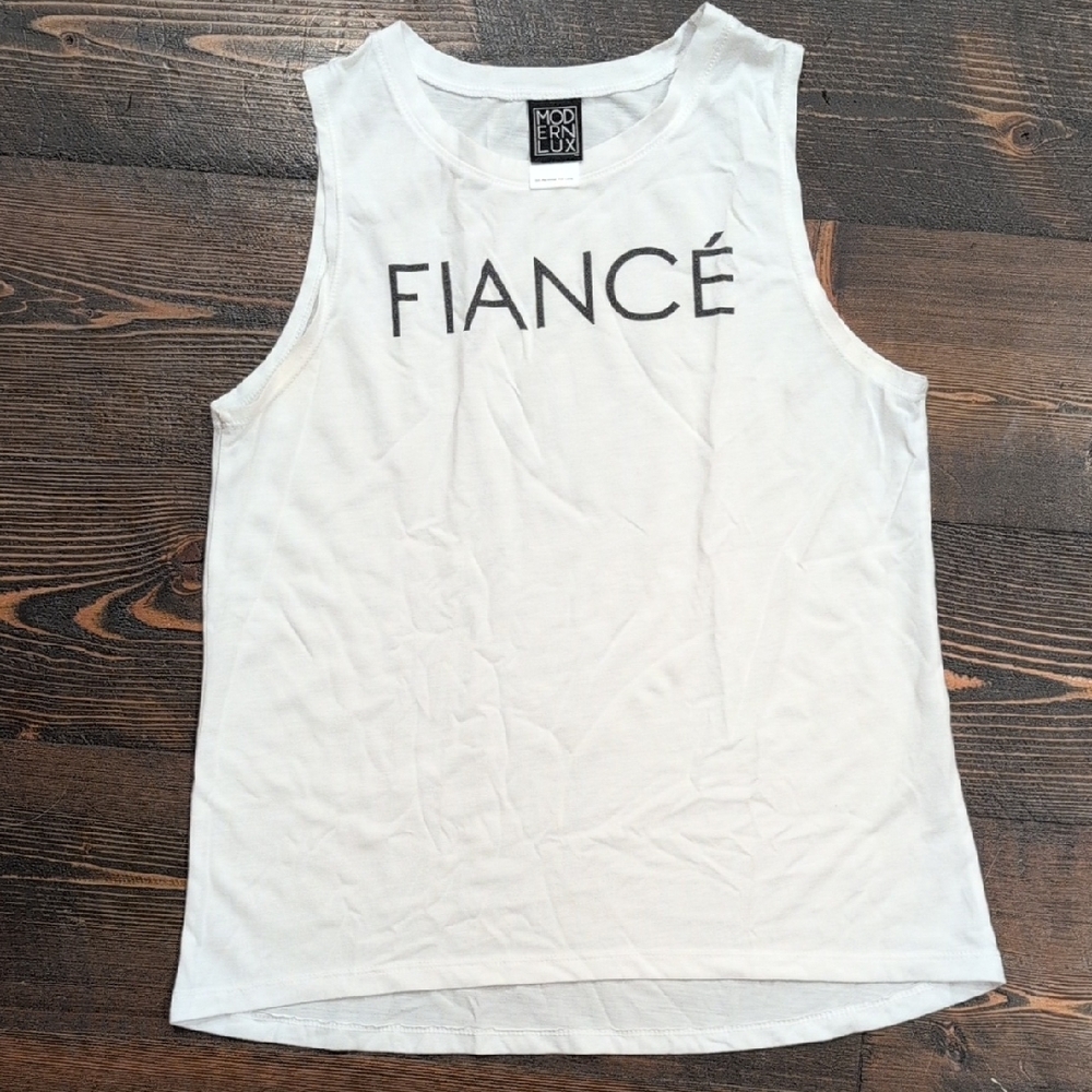 Fiancé White Tank Top by